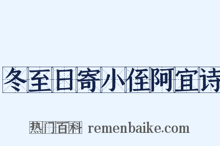 冬至日寄小侄阿宜诗是什么意思的图片